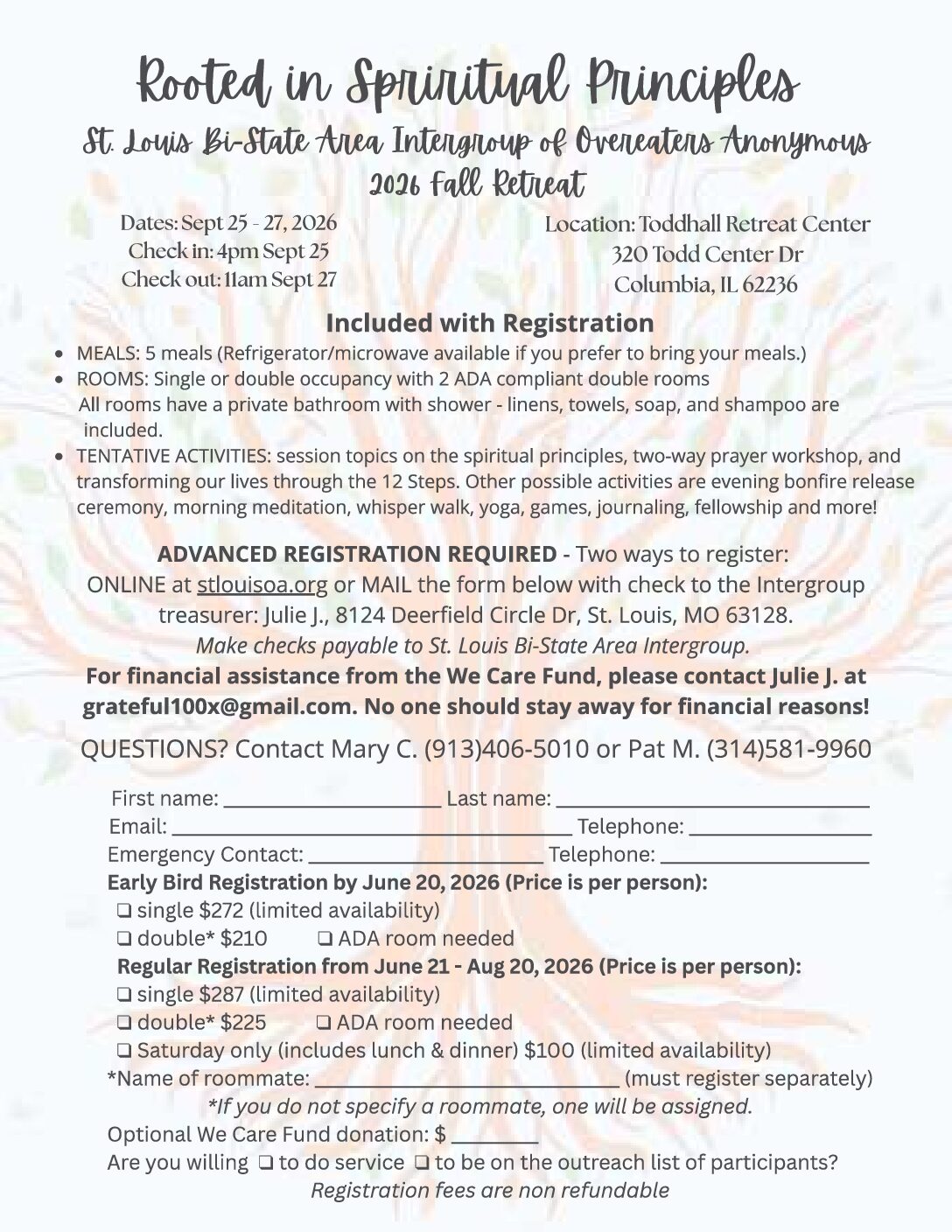 2026 Fall Retreat - Rooted in Spiritual Priniciples